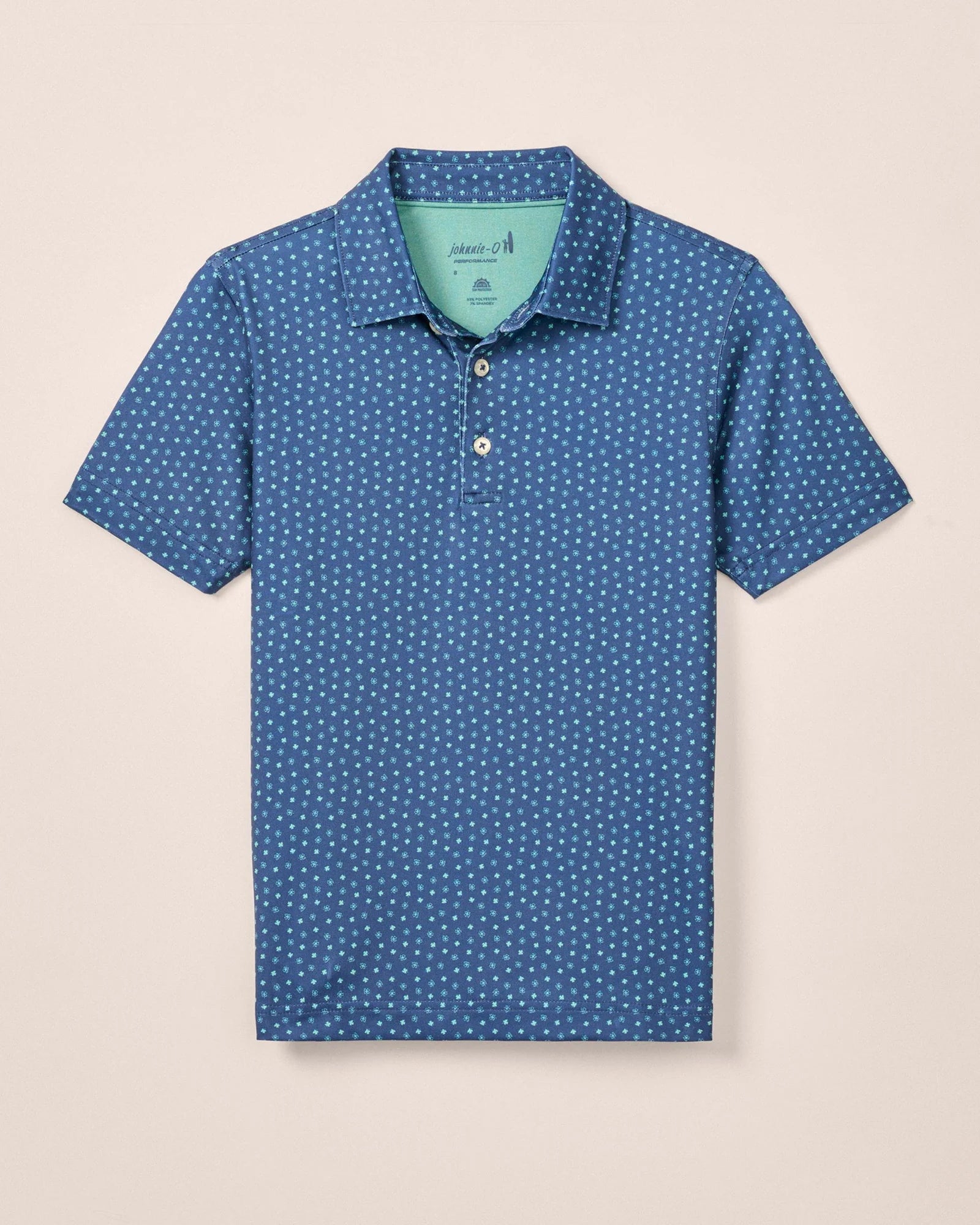 Men's long sleeve classic fit polo shirts with embroidered logosJohnnie-O IRISH GOOD LUCK POLO