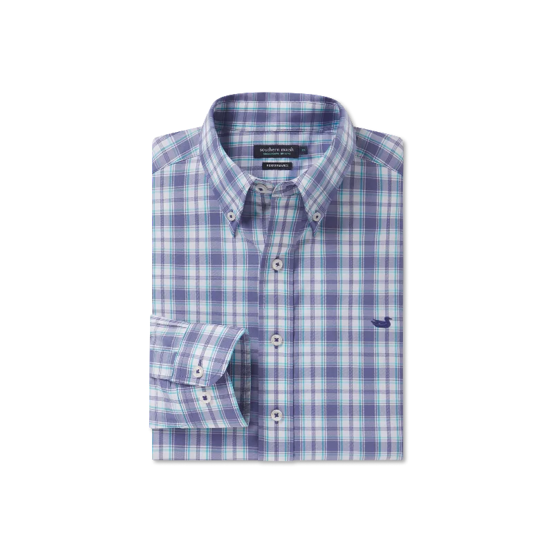 Men's Short - Sleeve Linen Casual Shirts in Light Khaki for a Breathable Summer OptionBenton Performance Plaid Dress Shirt
