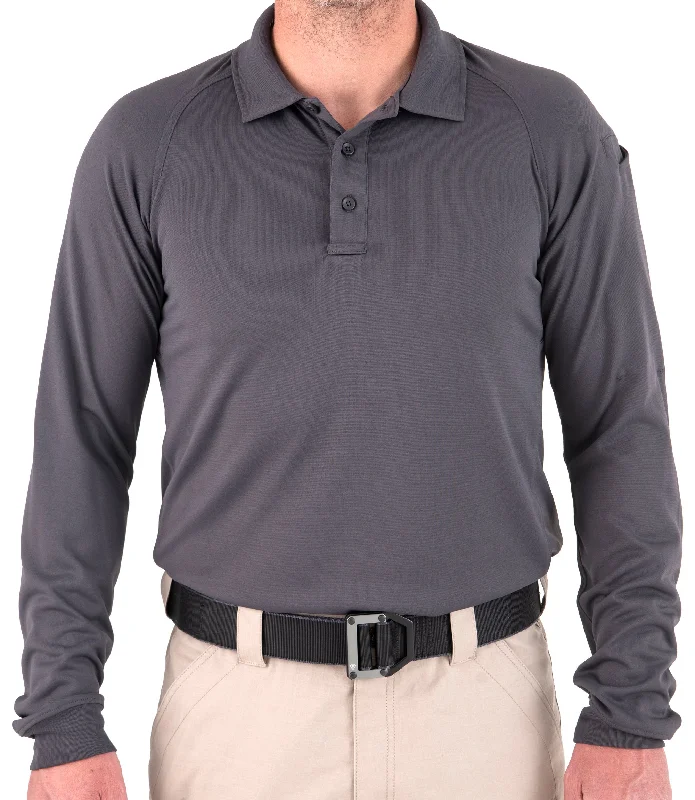 Men's Slim - Fit Printed Floral Casual Shirts in Pastel Colors for a Spring - Inspired VibeMen's Performance Long Sleeve Polo / Asphalt
