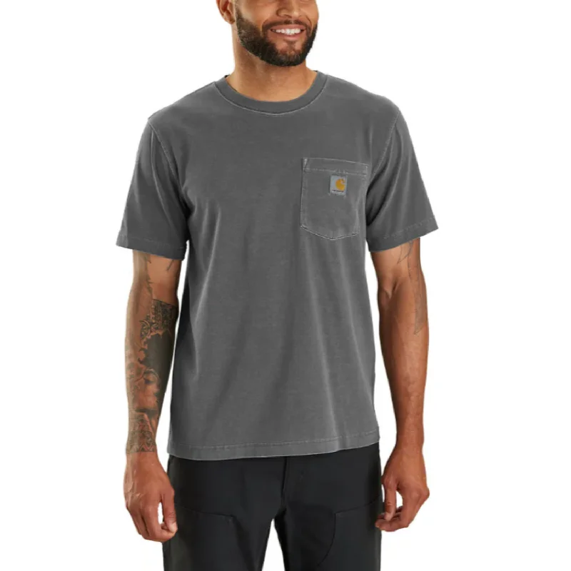 Men's Distressed Denim Casual Shirts with Frayed Edges for a Trendy and Rugged LookCarhartt Men's Re-Engineered Garment Dyed Pocket Short Sleeve T-Shirt