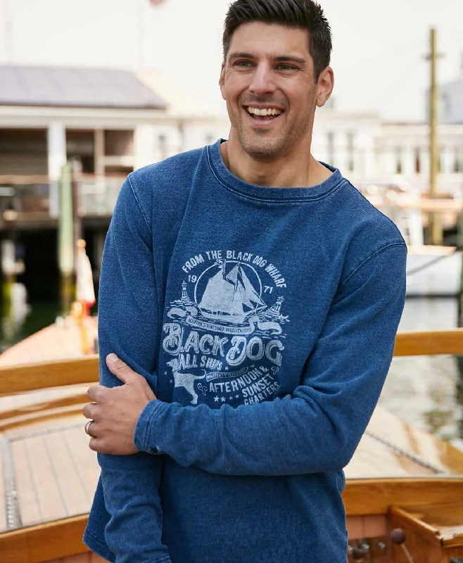 Men's Graphic - Printed Casual Shirts with Pop - Culture References for a Fun and Stylish LookMens Tall Ship Fleece Crew Sweatshirt