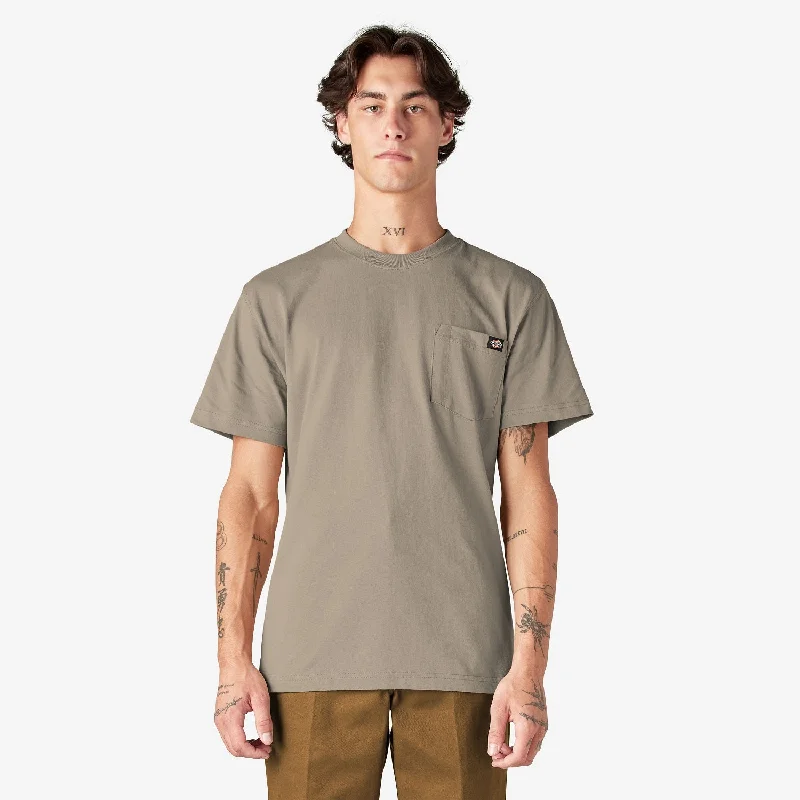 Men's Slim - Fit Printed Floral Casual Shirts in Pastel Colors for a Spring - Inspired VibeDickies Men's Heavyweight Short Sleeve Pocket T-Shirt_Desert Sand