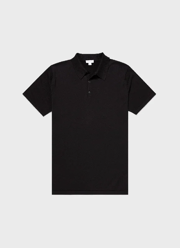 Men's quick - dry polo shirts for water sports activitiesMen's Sea Island Cotton Polo Shirt in Black