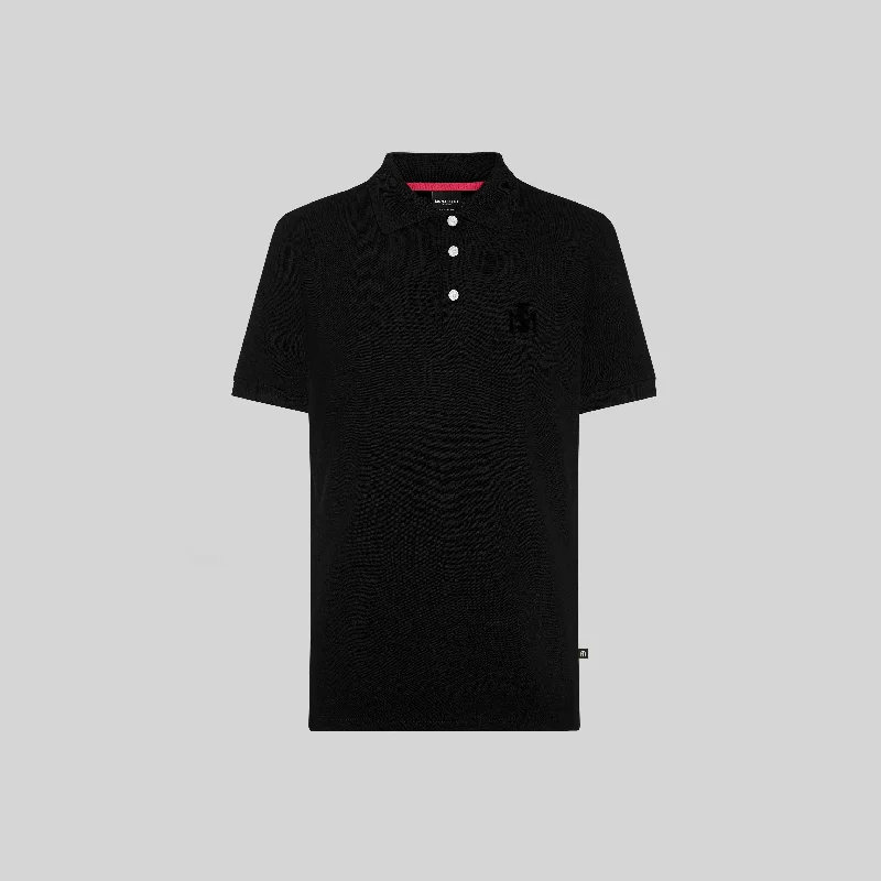 Men's high - collar polo shirts with a modern twistTERMÓPILAS BLACK POLO