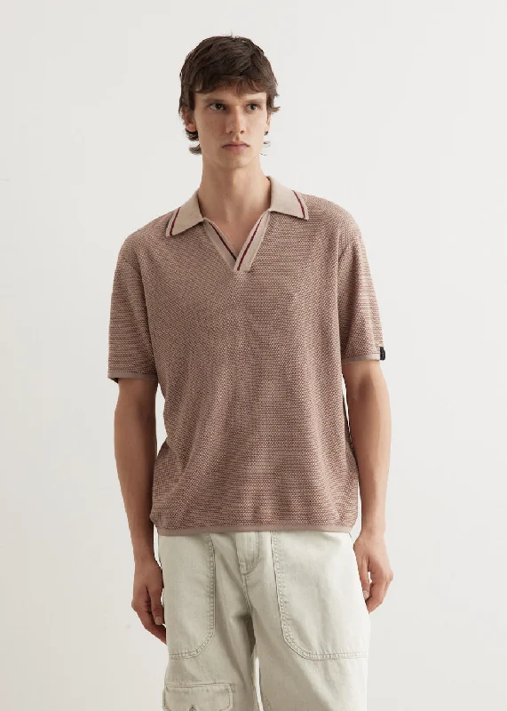Men's reversible polo shirts with two different looksHamlin Short Sleeve Johnny Collar Polo