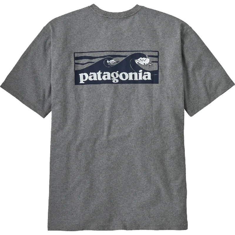 Men's Embroidered Detail Casual Shirts in Beige for a Touch of EleganceMen's Boardshort Logo Pocket Responsibili-Tee