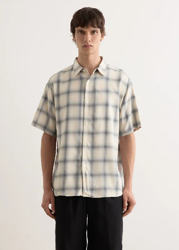 Men's breathable cotton blend polo shirts for summer outingsBruce Short Sleeve Checked Shirt