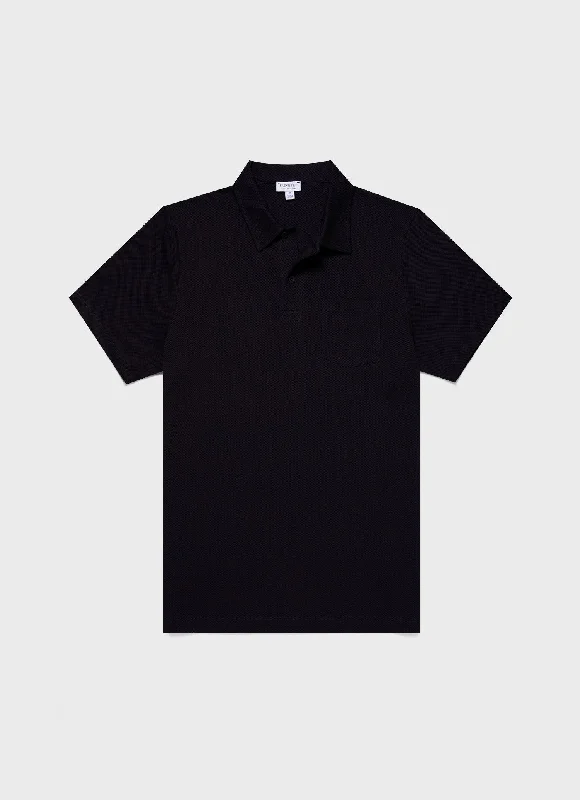 Men's button - down spread collar polo shirts for business casualMen's Riviera Polo Shirt in Midnight Navy