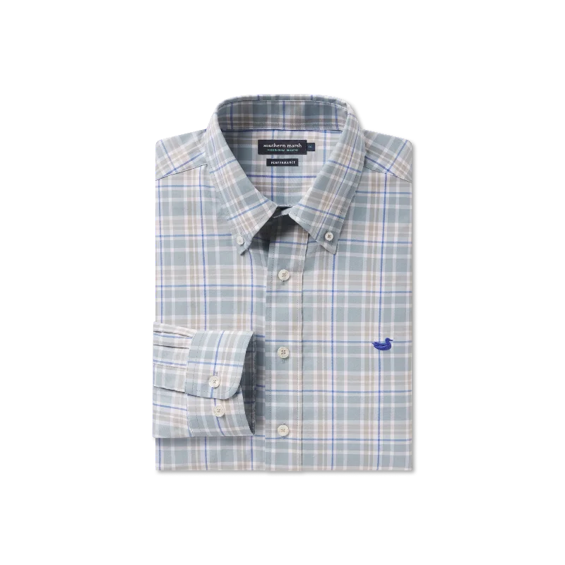 Men's Stretch - Fabric Casual Shirts in Navy Blue for a Comfortable and Flexible FitGrainger Performance Plaid Dress Shirt
