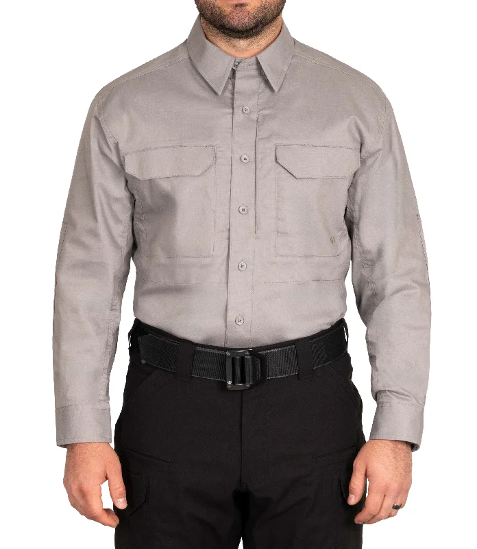Men's Shearling - Lined Collar Casual Shirts in Brown for a Rustic and Warm AppealMen's V2 Tactical Long Sleeve Shirt / Nickel Grey
