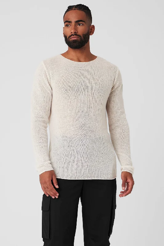 Men's Thermal - Lined Casual Shirts in Black for Added Warmth in Cold WeatherCashmere Reform Long Sleeve - Ivory