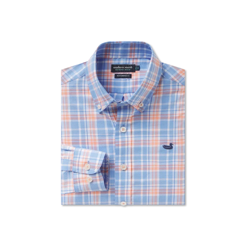 Men's Distressed Denim Casual Shirts with Frayed Edges for a Trendy and Rugged LookYouth Grainger Performance Plaid Dress Shirt