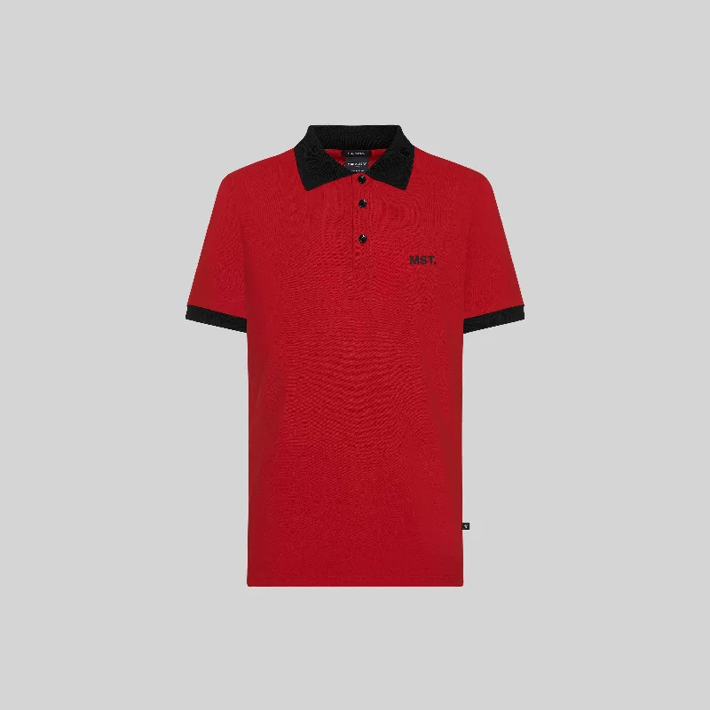 Men's slim fit short sleeve polo shirts with contrast collarsBAGRAT RED POLO