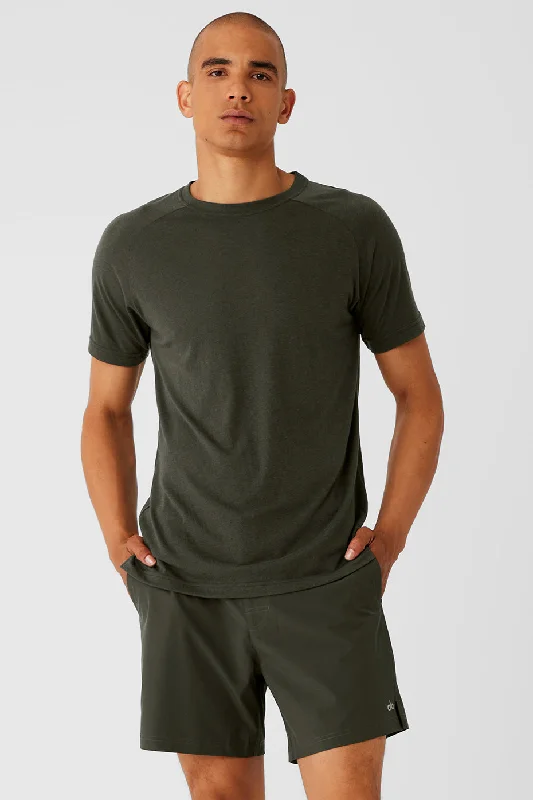 Men's Embroidered Detail Casual Shirts in Beige for a Touch of EleganceTriumph Raglan Tee - Stealth Green