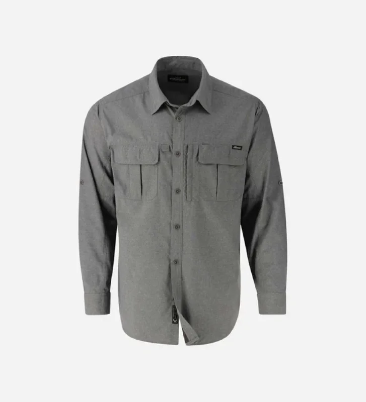 Men's Stretch - Fabric Casual Shirts in Navy Blue for a Comfortable and Flexible FitThorogood Men's Convertible All Season UPF Button-Down Long Sleeve Work Shirt