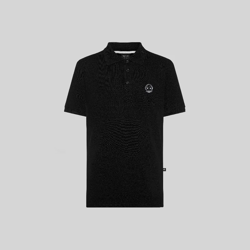 Men's plus size golf polo shirts in moisture wicking fabricXRESO BLACK POLO