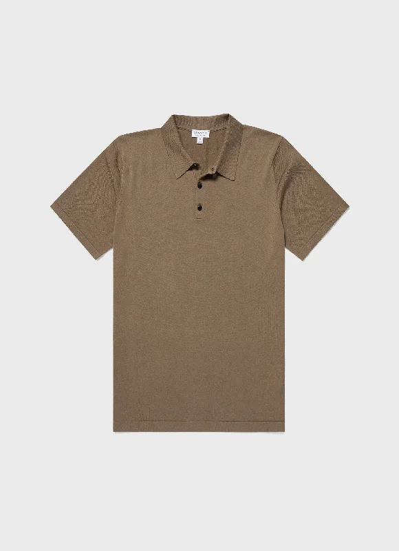 Men's budget - friendly basic polo shirts in multiple colorsMen's Sea Island Cotton Polo Shirt in Dark Stone