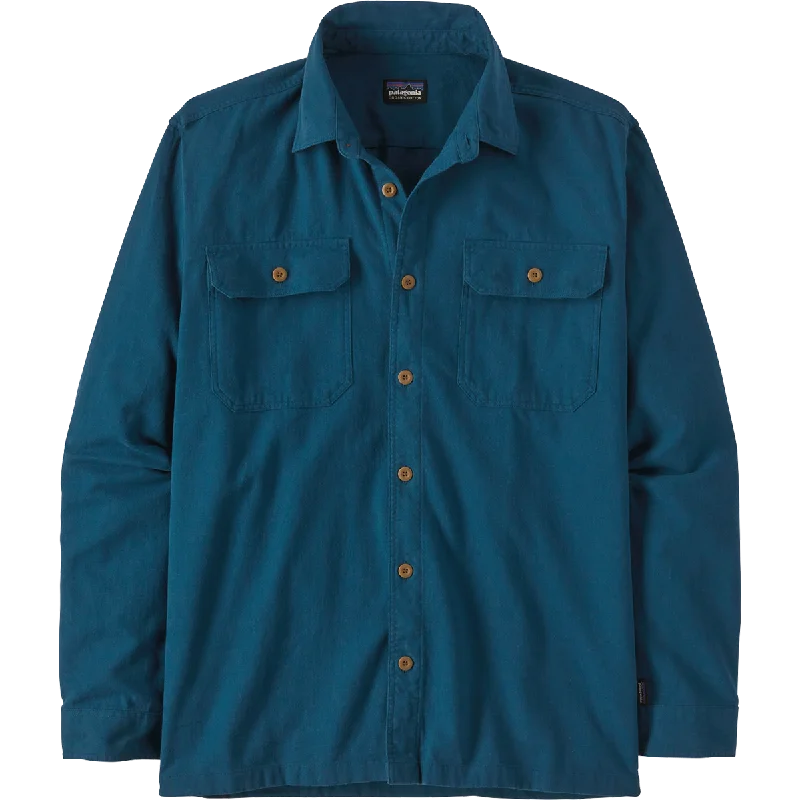 Men's Wrinkle - Resistant Polyester Blend Casual Shirts for Easy Travel and MaintenanceMen's Long Sleeve Organic Cotton Fjord Flannel Shirt