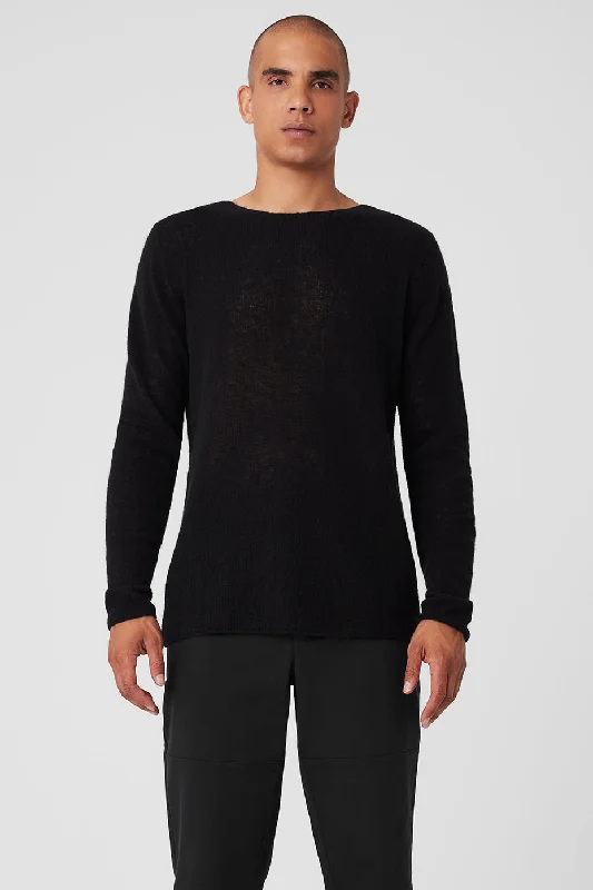 Men's Embroidered Detail Casual Shirts in Beige for a Touch of EleganceCashmere Reform Long Sleeve - Black