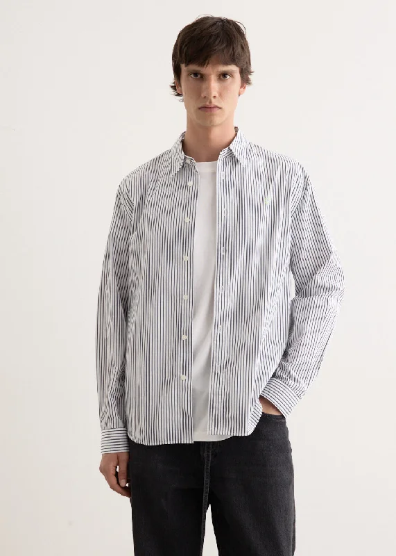 Men's UV - protected polo shirts for outdoor gardeningSunnie Striped Heavy Poplin Shirt