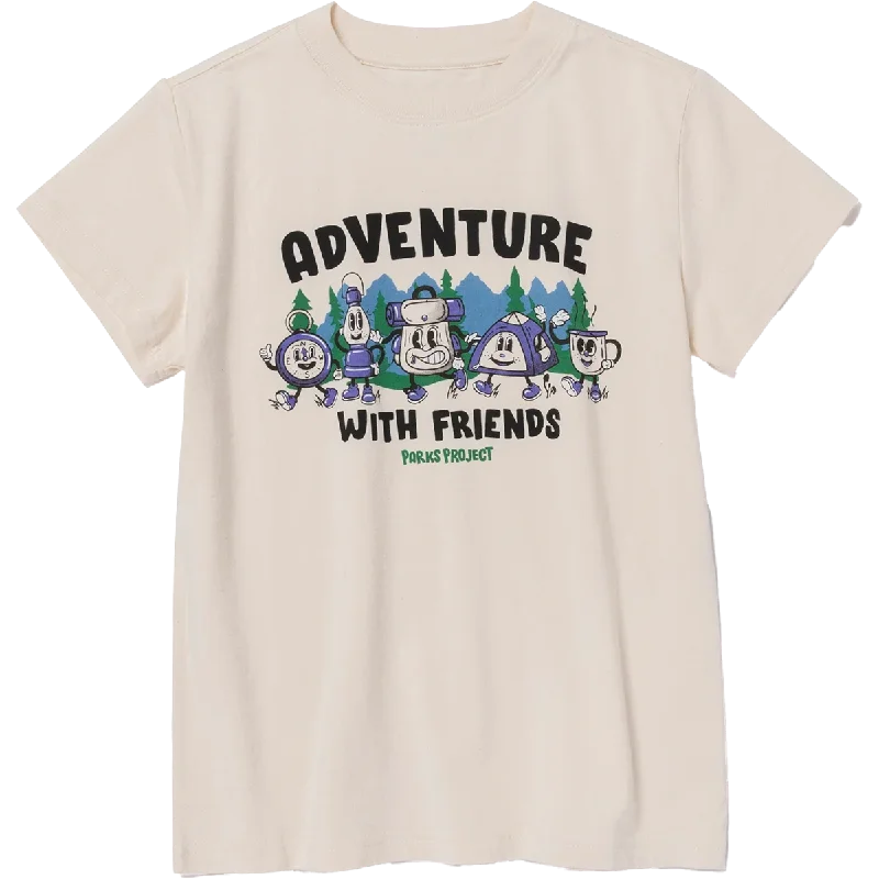 Men's Wrinkle - Resistant Polyester Blend Casual Shirts for Easy Travel and MaintenanceYouth Adventure With Friends Camp Tee Men's Wrinkle - Resistant Polyester Blend Casual Shirts for Easy Travel and MaintenanceYouth Adventure With Friends Camp Tee