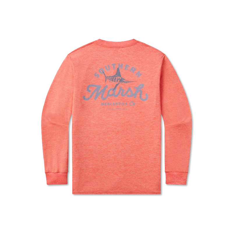 Men's Thermal - Lined Casual Shirts in Black for Added Warmth in Cold WeatherFieldTec™ Heathered Tee - Marlin Merc. Co. - Long Sleeve