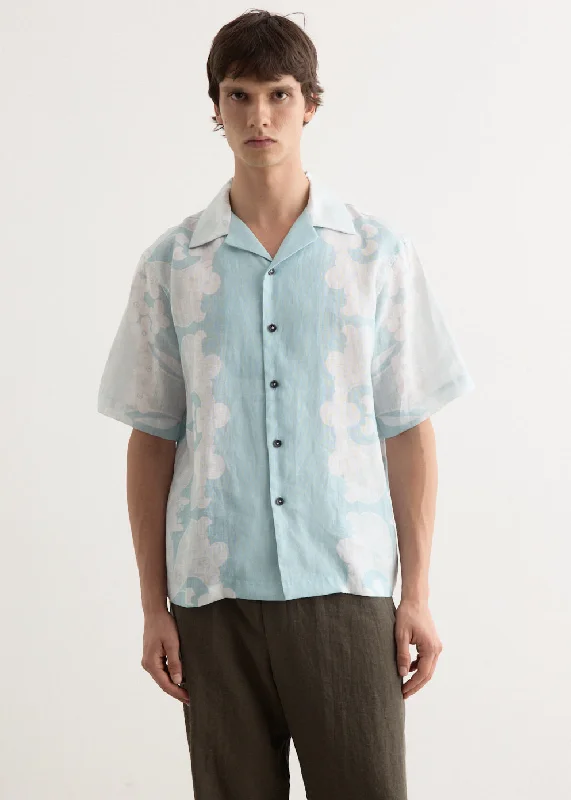 Men's slim fit short sleeve polo shirts with contrast collarsParadise Floral Camp Collar Shirt