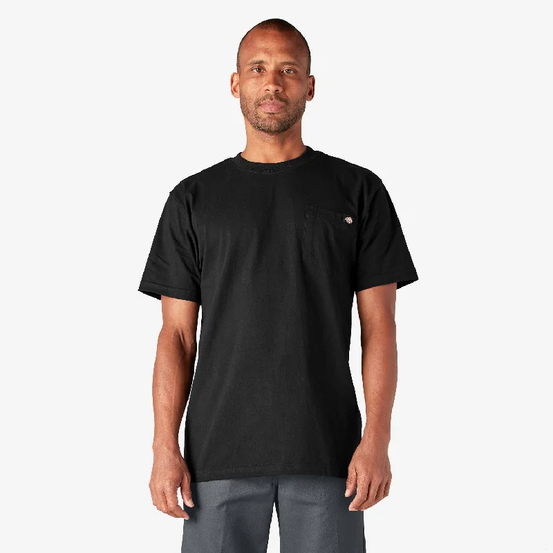 Men's Organic Cotton Casual Shirts with a Soft Handfeel for Everyday ComfortDickies Men's Heavyweight Short Sleeve Pocket T-Shirt_Black