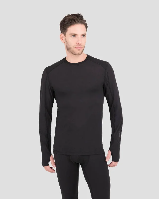 Men's Thermal - Lined Casual Shirts in Black for Added Warmth in Cold WeatherTerramar Men's Thermolator Long Sleeve Thermal Crew