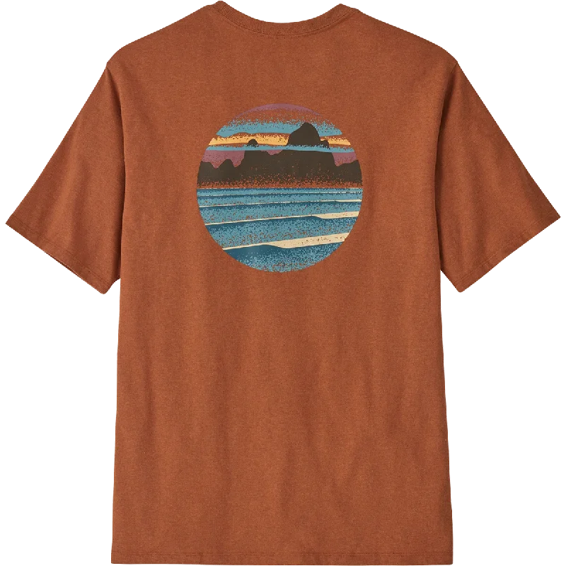 Men's Linen Blend Casual Shirts with Roll - Up Sleeves for a Summer Beach LookMen's Skyline Stencil Responsibili-Tee