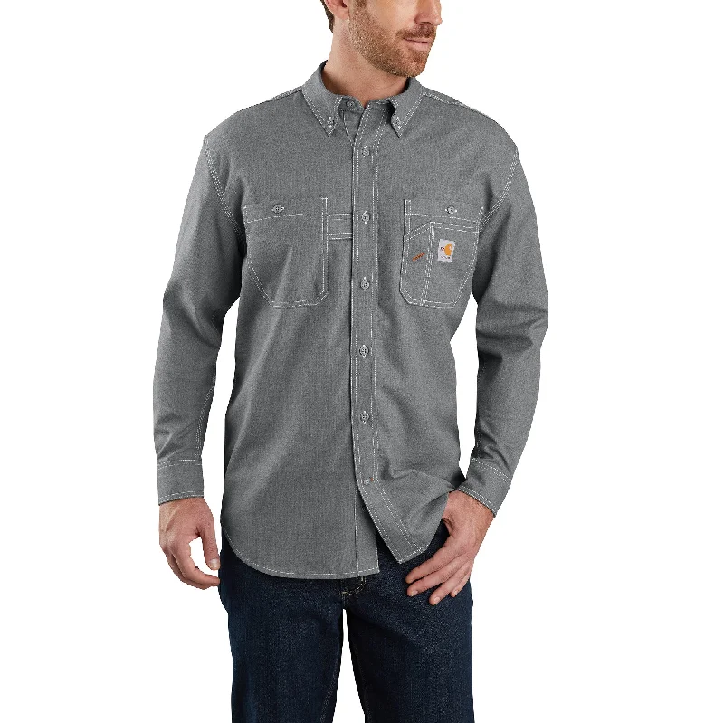 Men's Stretch - Fabric Casual Shirts in Navy Blue for a Comfortable and Flexible FitCarhartt Men's Flame Resistant Force® Lightweight Work Shirt