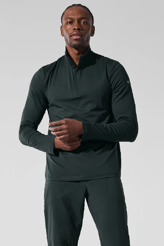 Men's Moisture - Wicking Performance Fabric Casual Shirts for Outdoor ActivitiesConquer 1/4 Zip Reform Long Sleeve - Charcoal Green