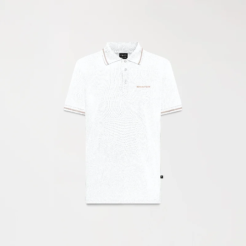 Men's color - block polo shirts with a bold fashion statementMURIA POLO MEN WHITE