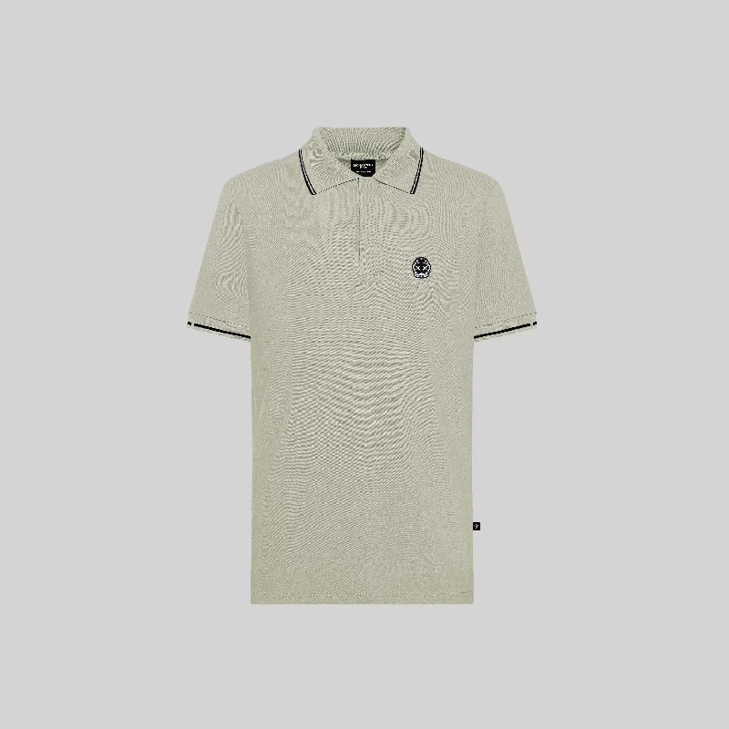 Men's slim fit short sleeve polo shirts with contrast collarsVEYRONA POLO BOX SEA GRASS