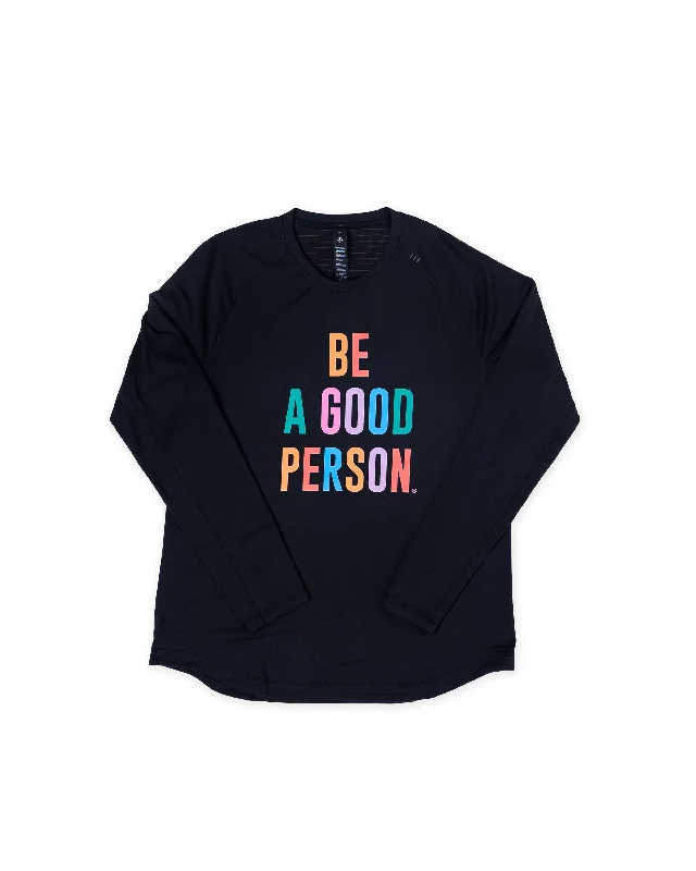 Men's Embroidered Detail Casual Shirts in Beige for a Touch of EleganceLicense to Train Long-Sleeve Shirt - Black - lululemon // BE A GOOD PERSON *Pre-Order*