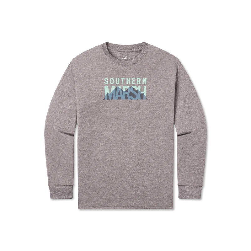 Men's Organic Cotton Casual Shirts with a Soft Handfeel for Everyday ComfortFieldTec™ Heathered Performance Tee - Marsh Mountains - Long Sleeve