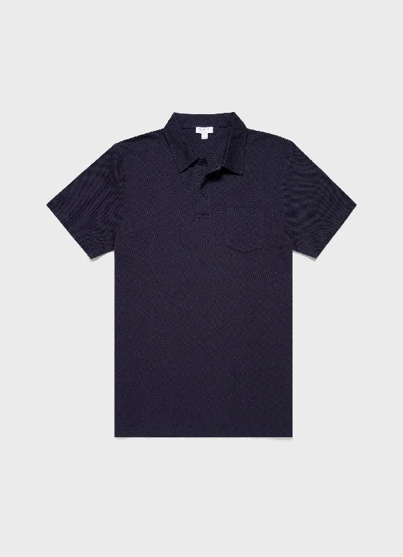 Men's luxury cashmere blend polo shirts in solid colorsMen's Riviera Polo Shirt in Navy