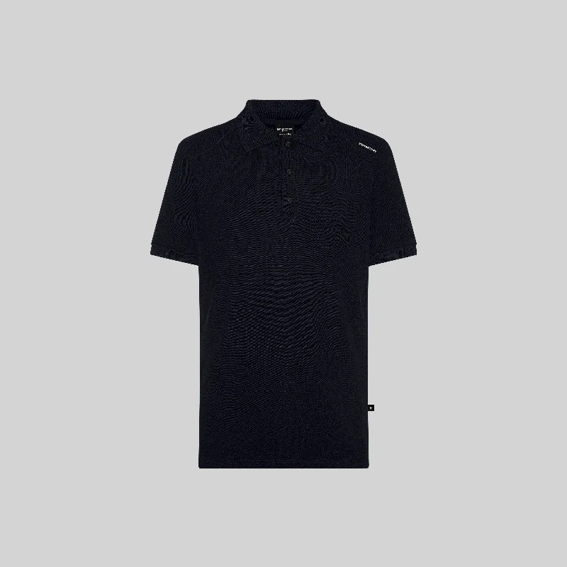 Men's button - down spread collar polo shirts for business casualZOLDER POLO BOX BLACK