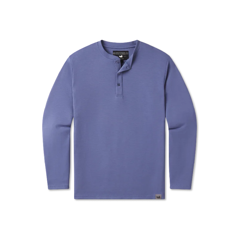 Men's Short - Sleeve Linen Casual Shirts in Light Khaki for a Breathable Summer OptionMarshLUX Henley Performance Shirt