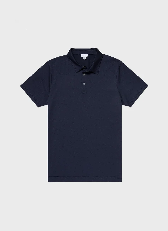 Men's vintage - inspired retro polo shirts with unique patternsMen's Jersey Classic Polo Shirt in Navy