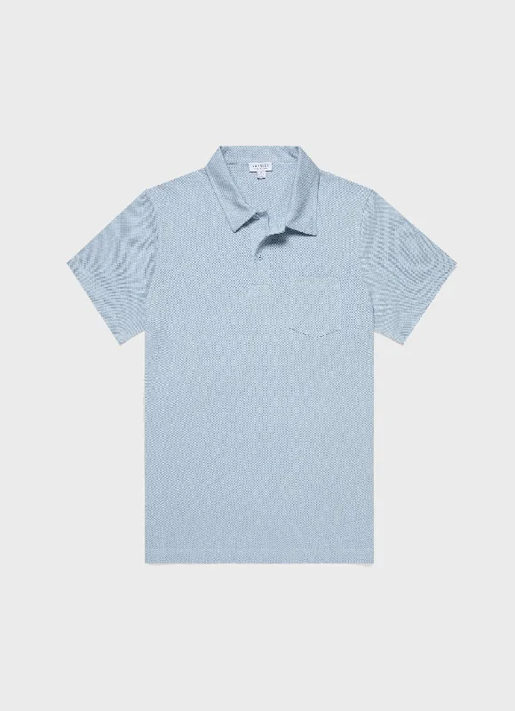 Men's stretchable athletic polo shirts for fitness workoutsMen's Riviera Polo Shirt in Blue Mist