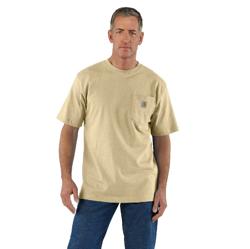 Men's Stretch - Fabric Casual Shirts in Navy Blue for a Comfortable and Flexible FitCarhartt Men's Short Sleeve Pocket T-Shirt_Beach Heather