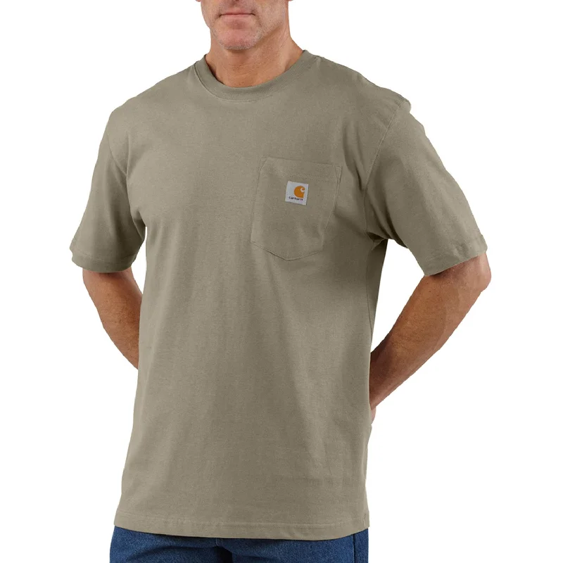 Men's Thermal - Lined Casual Shirts in Black for Added Warmth in Cold WeatherCarhartt Men's Short Sleeve Pocket T-Shirt_Desert