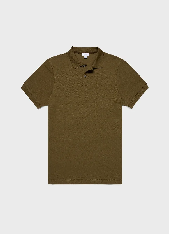 Men's budget - friendly basic polo shirts in multiple colorsMen's Piqué Polo Shirt in Olive Green