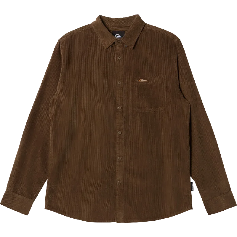 Men's Two - Tone Contrast Panel Casual Shirts in White and Navy for a Stylish and Eye - Catching DesignMen's Smoke Trail Cord Long Sleeve