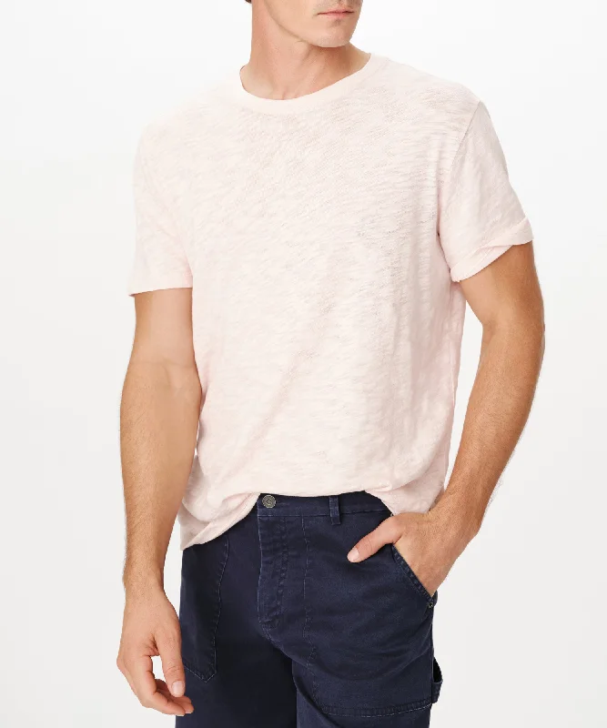 Men's Shearling - Lined Collar Casual Shirts in Brown for a Rustic and Warm AppealSlub Jersey Short Sleeve Crew Neck Tee - Oyster Pink