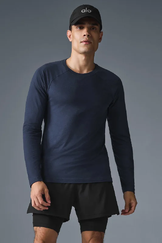 Men's Organic Cotton Casual Shirts with a Soft Handfeel for Everyday ComfortTriumph Long Sleeve Tee - Navy