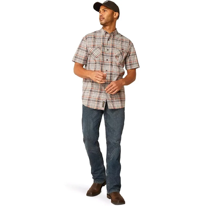 Men's Organic Cotton Casual Shirts with a Soft Handfeel for Everyday ComfortAriat Men's Rebar® Made Tough Button-Down Short Sleeve Work Shirt