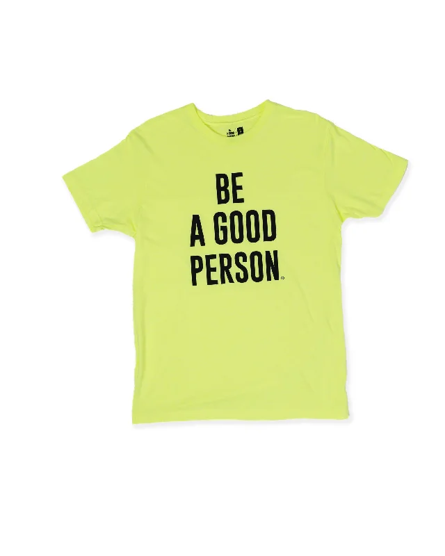 Men's Wrinkle - Resistant Polyester Blend Casual Shirts for Easy Travel and MaintenanceSignature T-Shirt - Neon Yellow