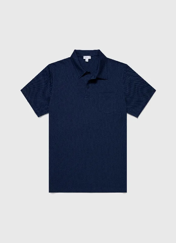 Men's high - collar polo shirts with a modern twistMen's Riviera Polo Shirt in Ink Blue